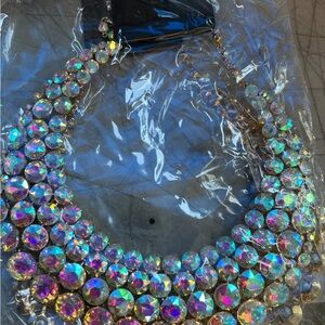 Iridescent Crystal Statement Necklace